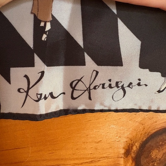 Vintage Mid Century Deco Modernist Stylish Ladies Neck Scarf Japan 1970s 3D - Picture 4 of 5